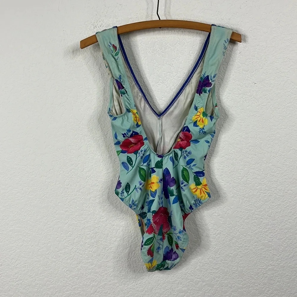 Gideon Oberson V Plunge Floral Swimsuit